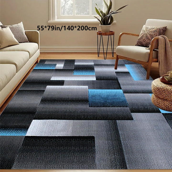 1pc Alfombra de decoración de Navidad, geométrico abstracto, estilo nórdico, antideslizante, lavable en máquina, fibra de poliéster 100%, para salón, sofá, mesa de café, mesita de noche, mesa de comedor, cocina, sala de juegos, interior, exterior, jardín