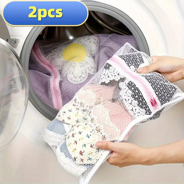 Juego de 2 bolsas para lavandería, bolsa de malla gruesa, bolsa protectora para lavado, bolsa de poliéster con cierre, ideal para ropa, viajes, camisas, brasieres, calcetines, ropa interior, protección en lavadora