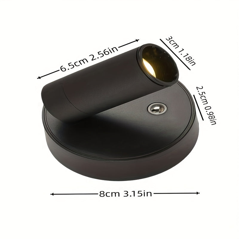 2 luces de pared inalámbricas con imán - Luz nocturna recargable con alimentación USB, encendido automático/apagado, regulable y ajustable para dormitorio, sala de estar, oficina - Diseño negro elegante, luz de pared recargable, luz nocturna para dormito