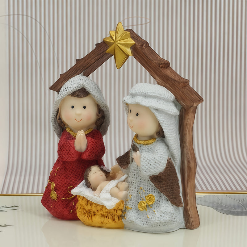 Escena de Navidad en Resina, Decoración para Mesa Navideña, Regalo Religioso para Familia y Amigos en Acción de Gracias, Día de la Madre, Día del Padre y Navidad