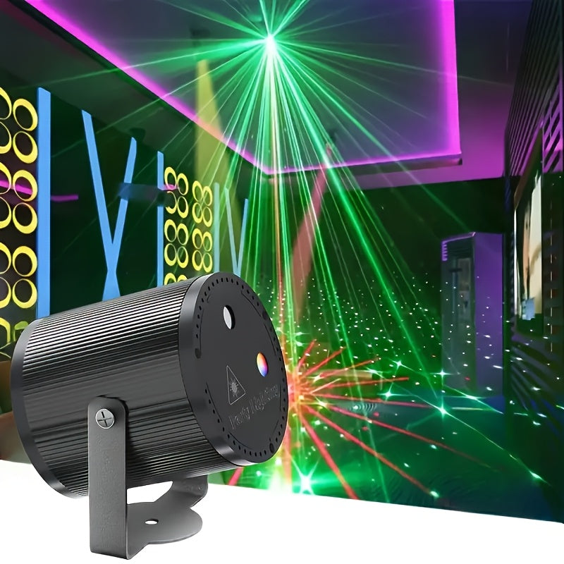 1 luz láser disco cilíndrica USB, cambio de color, control por voz, múltiples modos con efecto flash, ideal para fiestas y escenarios DJ, perfecta para Navidad