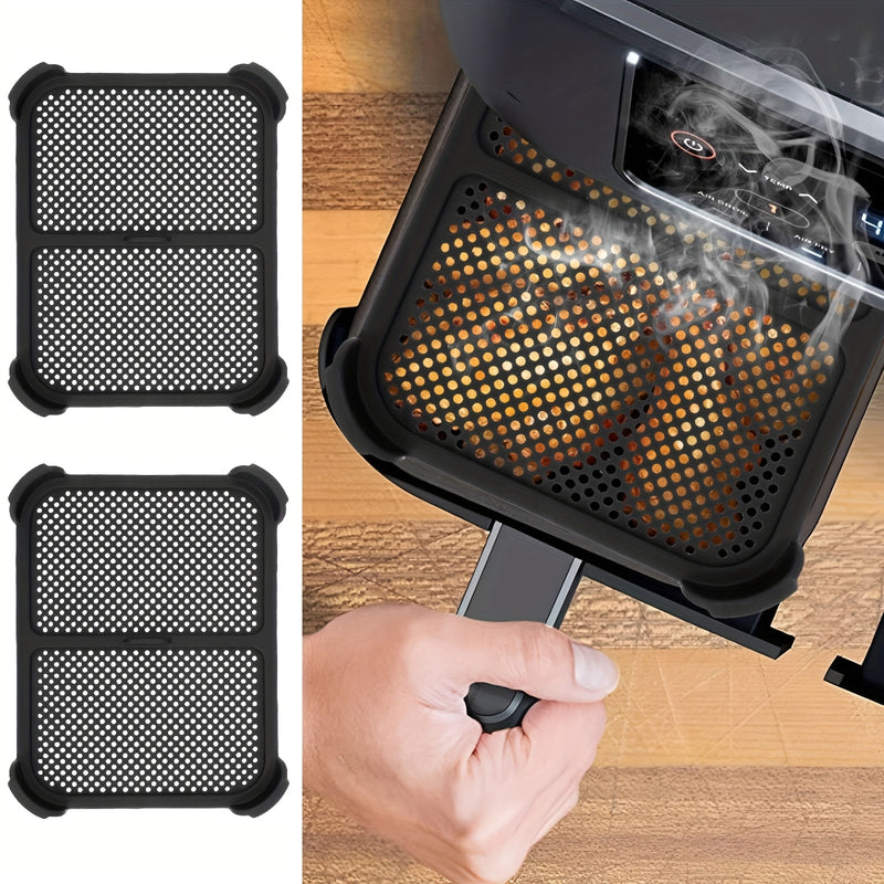 Accesorios para Freidora de Aire Ninja, Juego de 2 Protectores Salpicaduras para Ninja Foodi Max AF400EU y AF451EU & DZ401, Accesorios Efectivos y Reutilizables en Silicona