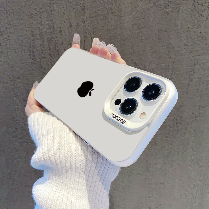 Estuche Minimalista de Negocios con Patrón de Manzana Plateada Adecuado para iPhone 16 PRO MAX, iPhone 15 PRO MAX 14 16 PLUS 15 13 12 11 7 8P X XR XS MAX, Funda Móvil Anti-Caída de Alta Estética Modelo A429TYBL68
