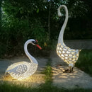 1pc Estatuas de Cisne Solar con Pátina, Decoración de Jardín en Metal para Patos y Garzas, Esculturas de Aves para Exterior, Adorno de Fiestas, Decoración para Hogar, Oficinas o Temáticas Navideñas