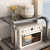 Rejilla de Microondas de Metal de Doble Nivel Espaciosa - Diseño Elegante de Almacenamiento Abierto para Encimeras de Cocina | Soporte Grueso Multifuncional para Hornos y Microondas sin Necesidad de Conexión de Energía, Uso Doméstico, Horneado