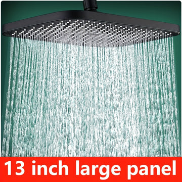 Cabezal de ducha cuadrado de gran panel de 13 pulgadas - Cabezal de ducha de techo montado en la pared con varias opciones de rociado, herramienta de ducha de baño de plástico duradera para una experiencia de ducha mejorada, cabezal de ducha para baño, d