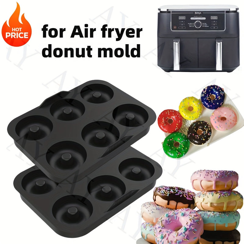 Revestimientos de Silicona Reutilizables Antiadherentes para Freidora de Aire | Molde para Donas, Tamaño Compacto (1/2 Piezas) - Compatible con Modelos Ninja AF400EU, AF451EU, SL400EU y Más Accesorios para Freidoras