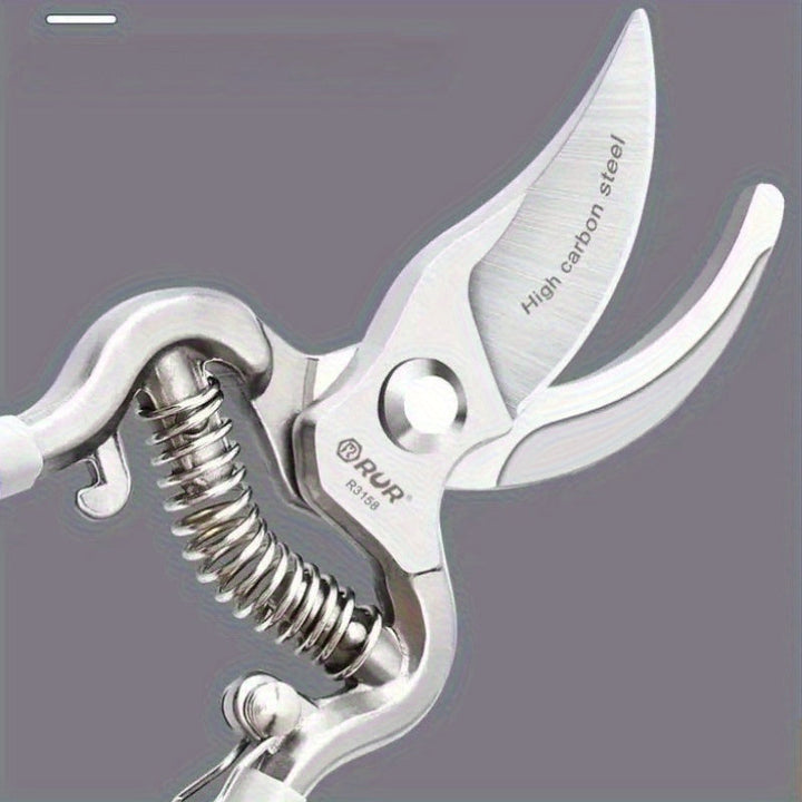 Tijeras de poda de acero de alta carbonatación | Tijeras de jardinería de cortejo de precisión para árboles frutales en macetas y plantas, tijeras antideslizantes y fáciles de usar