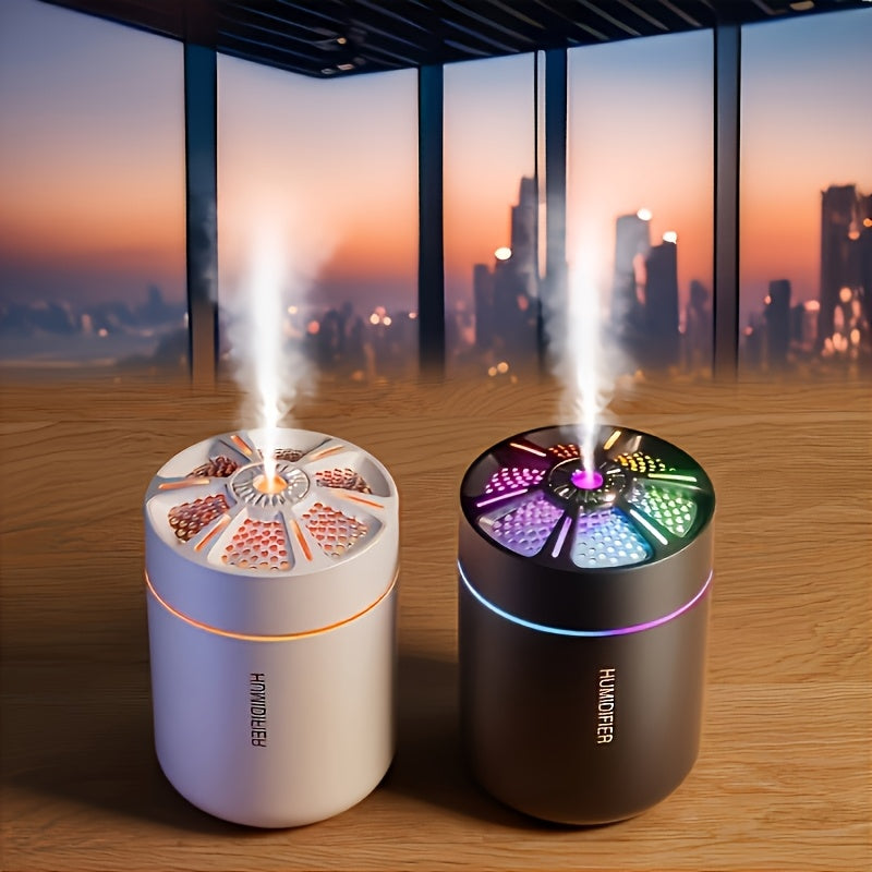 Humidificador y difusor mini de 180ml con luces LED - Funcionamiento silencioso, nebulizador de aceites esenciales con USB para hogar y auto, regalo ideal para todas las estaciones, humidificador moderno