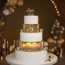 2 piezas de Soporte para Pastel Acrílico Transparente para Mesa de Postres, Caja Redonda Rellenable con Mantel de Papel de Encaje, Decoraciones Centrales para Fiestas de Cumpleaños y Bodas (20.32 cm, 30.48 cm)