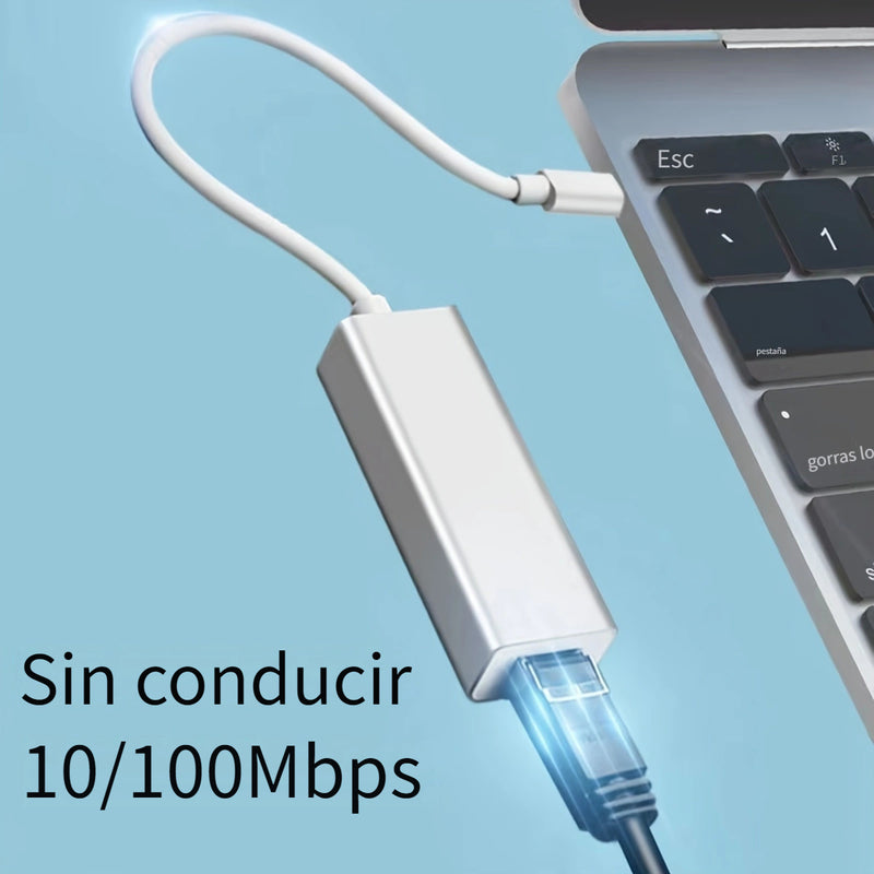 Adaptador De Red LAN Ethernet RJ45 A USB C De 10/100Mbps Compatible Con OS WIN, Para MacBook Pro/Air, IPad Pro, Dell XPS, Surface Laptop Y Mac Con USB C.