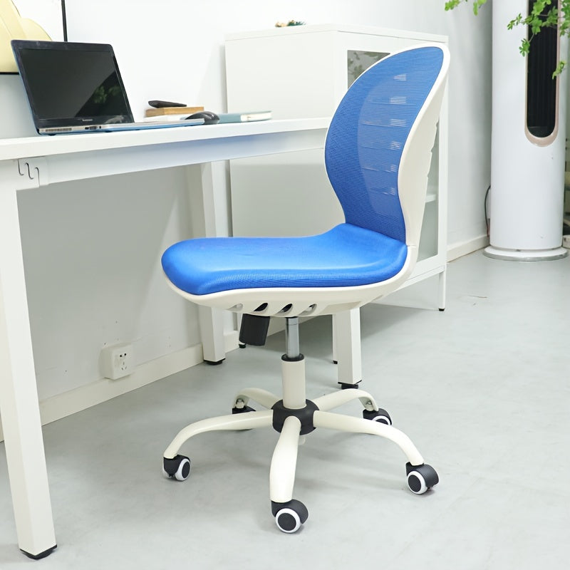 Silla de Dibujo Ergonómica sin Brazos con Altura Ajustable - Respaldo Alto, Asiento de Malla Transpirable, Fácil de Montar, Silla Giratoria con Ruedas - Ideal para Estudio, Aula, Laboratorio, Oficina en Casa, Silla de Escritorio