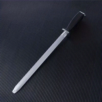 Afilador de Cuchillos Duradero de Acero al Carbono - Herramienta de Cocina Compacta de 12 Pulgadas con Varilla de Afilado Plana para un Afilado Fácil, Rápido y Sin Batería