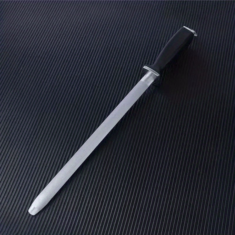 Afilador de Cuchillos Duradero de Acero al Carbono - Herramienta de Cocina Compacta de 12 Pulgadas con Varilla de Afilado Plana para un Afilado Fácil, Rápido y Sin Batería