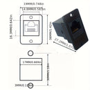 Adaptador de Línea Eléctrica 2 piezas - Plateado con Tornillo Fijo Hembra a Hembra RJ45 CAT.6