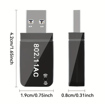 Adaptador sin varillas USB 1300Mbps para PC con Antena Dual Band de Alta Ganancia 5G/2.4G, Compatible con Windows 7/8/1/10/11: ¡Convierte tu PC en un Punto Acceso Móvil y Ofrece WiFi Instantáneo!