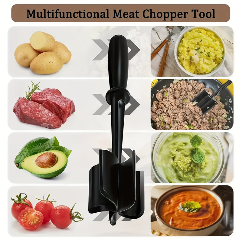 1pc, Picadora De Carne Portátil, Mezclador De Ensalada De Frutas, Molinillo De Arroz Y Pala, Machacador De Carne De Cocina Para Carne, Carne Molida, Pavo, Picadora De Hamburguesas, Liquidación De Utensilios De Cocina, Accesorios De Cocina Para El Hogar