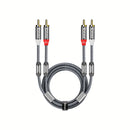 Cable de audio de alta fidelidad RIKSOIN con dobles anillos magnéticos: Cable de audio estéreo macho 2RCA a macho 2RCA, anti-interferencias, adecuado para teatro en casa, TV HD, amplificadores, sistemas de alta fidelidad, altavoces