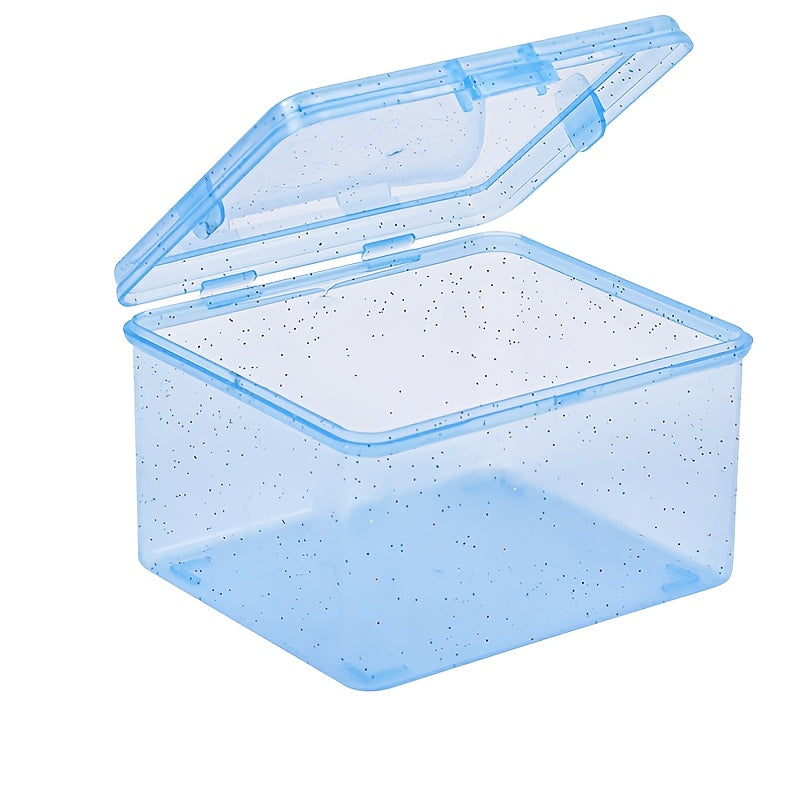 Caja de almacenamiento versátil con tapa abatible para joyas, cosméticos y más - Organizador a prueba de polvo con tapa, diseño contemporáneo, plástico, contenedores para organización del hogar