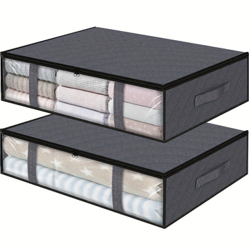 2 Piezas, Bolsas De Almacenamiento Debajo De La Cama, Almacenamiento Y Organizador De Ropa, Contenedores De Almacenamiento Debajo De La Cama Con Asas Duraderas, Contenedores De Almacenamiento De Gran Capacidad, Ropa De Cama Plegable Y Organizadores De Al