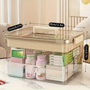 Organizador de Medicinas Transparente de Gran Capacidad con Asa y Tapa - Impermeable, Caja de Almacenamiento Multinivel para Esenciales de Hogar y Oficina