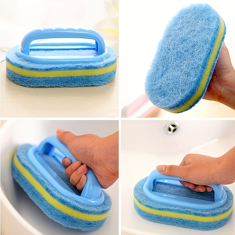 Esponja de Ducha | Esponja Manual Ergonómica, Diseño Bicolor - Cepillo de Limpieza Manual Multifuncional, Adecuado para Bañeras, Cocinas, Baños, etc. - Ideal para Limpiar Azulejos, Ollas y Manchas, Accesorios de Baño