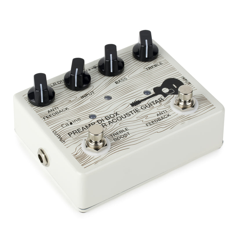 CALINE CP-67 Preamplificador y caja DI para guitarra acústica - Aleación de aluminio, 4 palancas, 6 efectos, para una mejor calidad de sonido, accesorio para guitarra