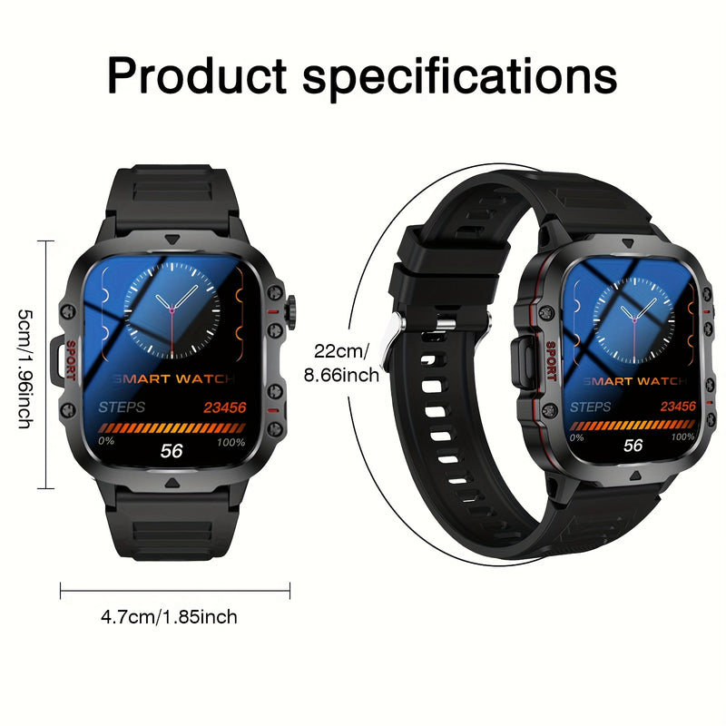 Reloj inteligente, pantalla táctil completa, llamadas inalámbricas, linterna LED, modos deportivos, pulsera y mensajes, pedometría, varios modos deportivos, para for iphone/Android, batería de litio recargable, conexión inalámbrica - Regalo ideal, compat