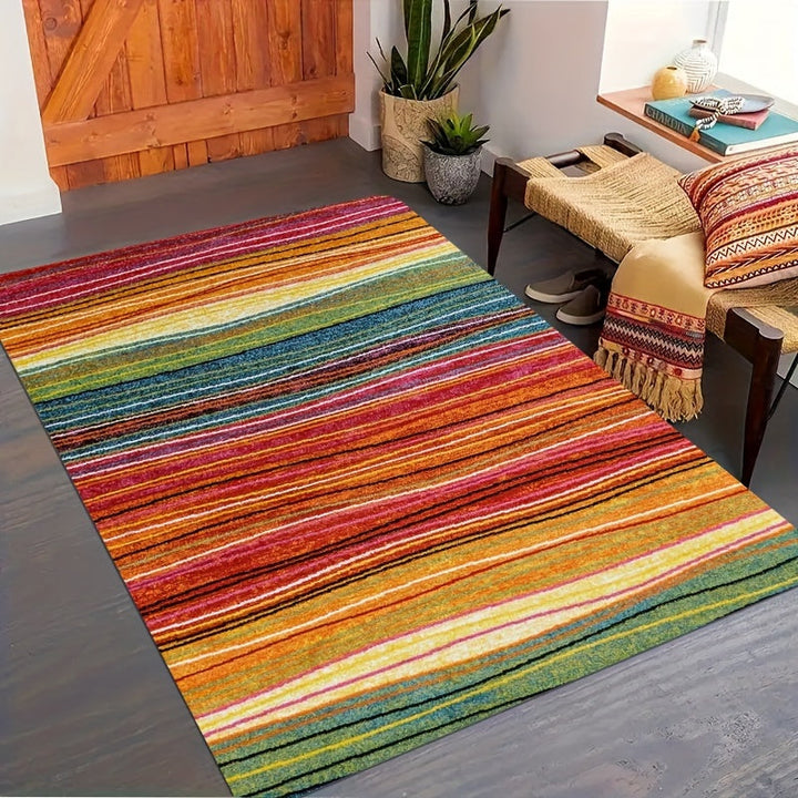 1pc alfombra de suelo antideslizante de esponja con patrón de rayas de 1.1cm de grosor, adecuada para alfombra de cocina, alfombra de baño, alfombra de sala de estar, alfombra de dormitorio, alfombra de exterior, adecuada para sala de estar, dormitorio,