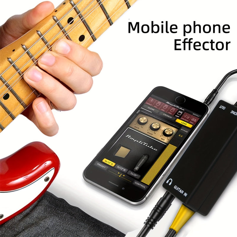 Cable convertidor para instrumentos musicales, conexión de guitarra, bajo, piano eléctrico, batería y altavoz a teléfono móvil, con efectos de grabación