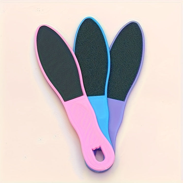 Lijadora de pies de plástico de doble cara con mango ergonómico - Remover manual para pieles muertas beige y verrugas, no necesita batería, herramienta portátil para eliminar pieles muertas beige para pies y manos, remover de pies, herramienta para elimi