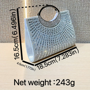 Clutch Brillante con Pedrería para Noches de Fiesta, Bolso de Hombro para Banquetes y Eventos de Fin de Semana, Bolsa de Cena para Mujer que Guarda Maquillaje Diario, Ideal como Regalo