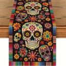 Mantel individual del Día de Muertos mexicano: Flores festivas y calaveras de azúcar decoran su hogar para el Día de los Muertos - Disponible en 5 tamaños