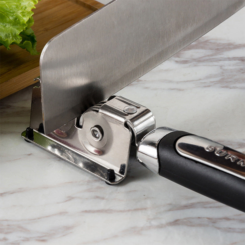Palillo afilador - Afilador de cuchillos manuales de acero inoxidable con asa ergonómica, afilado rápido para cuchillos de cocina, duradero y fácil de usar, herramienta de afilado para cocina, acabado metálico elegante, construcción metálica.