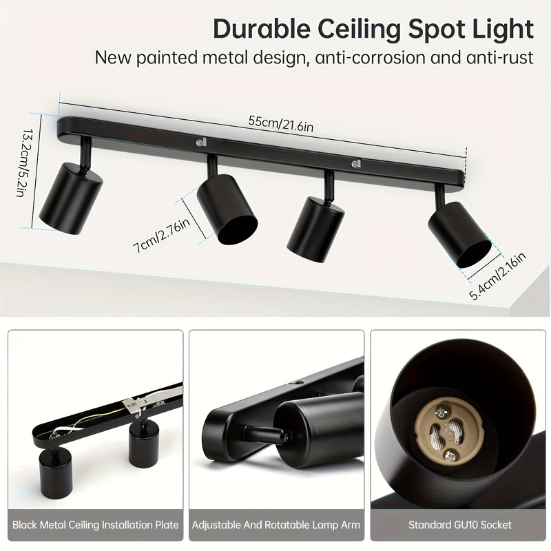 1pc Foco de Techo Industrial Negro Elegante - Aplique de Luz Colgante Metálico Moderno para Restaurantes, Cafeterías, Hoteles y Decoración del Hogar - Diseño de Montaje Semi-Encastrado Fácil de Instalar para Comedor, Cocina, Dormitorio, Sala de Estar (Bo
