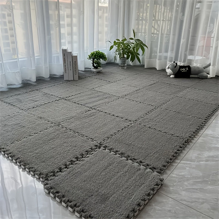 12 alfombras gruesas de material EVA, diseño de cobertura total, ideales para sala y dormitorio, fáciles de armar, solo lavado a mano, regalo moderno para decoración del hogar, tapete suave al tacto