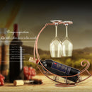 1 pieza, soporte de vino, soporte de copas de vino, soporte de vino rojo, soporte de copas de vino rojo de arte de hierro, adorno moderno de soporte de vino para el hogar