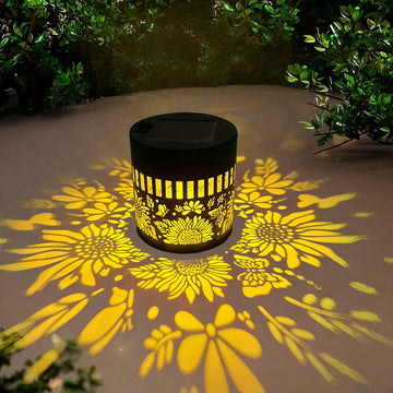 2 piezas/set, luces LED solares de proyección para pared exterior, IP65 luces para cercas con diseño metálico hueco, decorativas para patio, jardín, pasillo, terraza y escaleras, regalo exquisito para padres y amigos