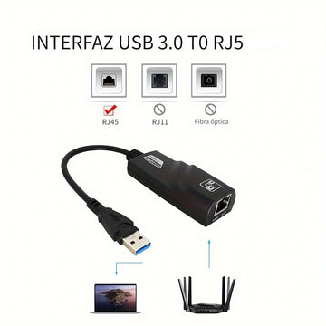 Adaptador de Ethernet USB 3.0 de 1000Mbps/100Mbps, tarjeta de red RJ45 para PC/Portátil, compatible con Smartthings, alimentado por USB, tensión de funcionamiento ≤36V
