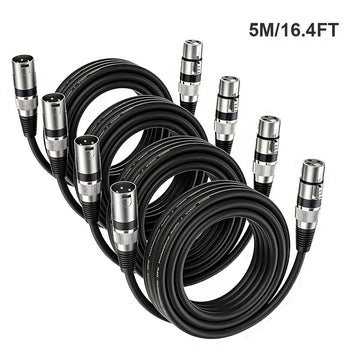 4 piezas de cable para micrófono XLR, 3 pines balanceado XLR, para sistema PA, grabadora de estudio, amplificador, cubierta PVC, producto más vendido temporada de graduación, regalo de cumpleaños, karaoke, equipo de podcast, cable para microfonía de grab