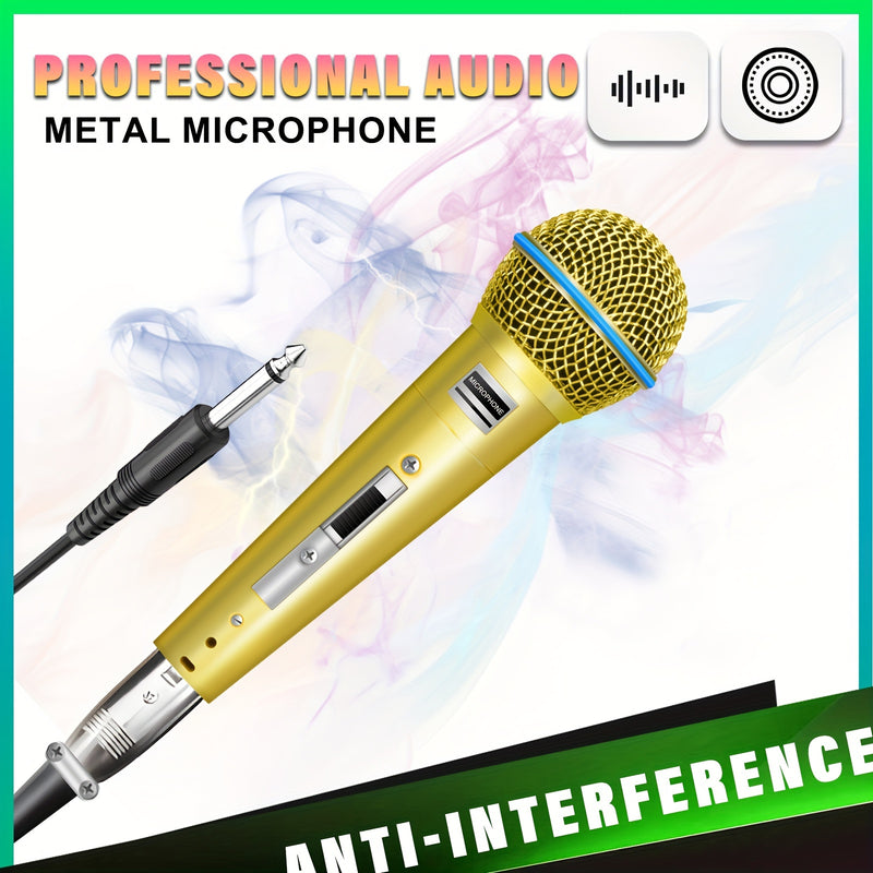 Micrófono de cabeza de malla metálica electrochapada dorada xges BETA-58G, profesional para actuaciones en escenario, KTV, cantar en vivo, micrófono con cable