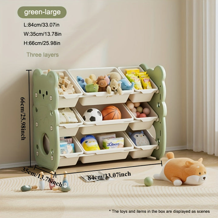 Organizador de Almacenamiento Multinivel y Múltiples Compartimentos Moderno - Armario Apilable de Plástico, Adecuado para Juguetes, Libros, Ropa - Ideal para Sala de Juegos y Dormitorio