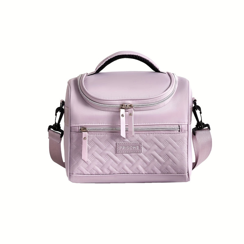 Nueva bolsa de almuerzo pintada a mano de moda. Bolsa de comida no alimentaria, viaje al aire libre, picnic de mano grande capacidad aislada, regreso a la escuela.