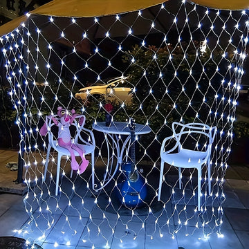298.7cm*201.17cm 192LED Red de luces LED alimentada por energía solar, luces de malla solar, luces de red para arbustos, 8 modos, eficiente en energía para jardín, patio, pared, boda, Navidad, Halloween y decoración al aire libre, decoración festiva