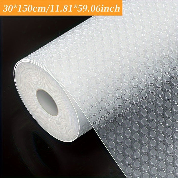 1 Rollo de Forro para Gabinetes de Cocina, Forro para Estante y Cajón, Alfombrilla Impermeable Antideslizante a Prueba de Polvo para Nevera y Mesa, Papel Multiusos para Armarios de Cocina, Material Espeso EVA, Forros para Estanterías