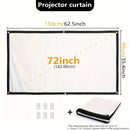 Proyector Portátil de 72 Pulgadas - Pantalla Plegable HD 4K 16:9 con Tela Antiarrugas, Soportes en Esquinas y Cuerda Negra para Cine en Casa, Fiestas o Aula