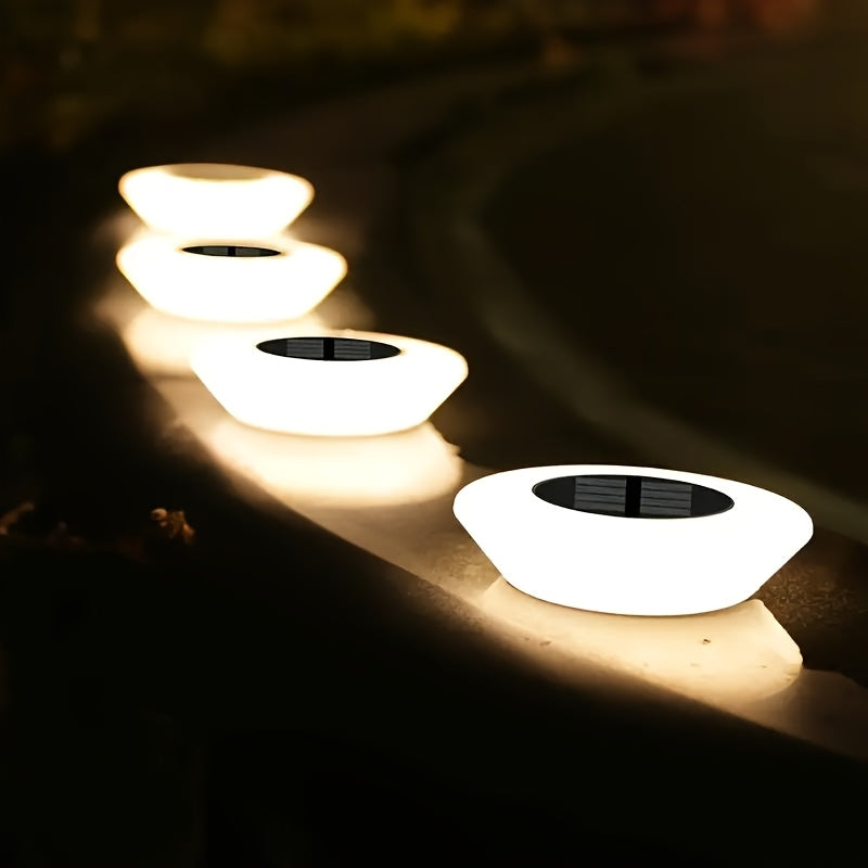 4 luces solares para senderos - Iluminación decorativa para jardines y paisajes al aire libre con hardware de instalación, batería de níquel, control de interruptor, impermeable y eficiente en energía para patios, senderos y características acuáticas, lu