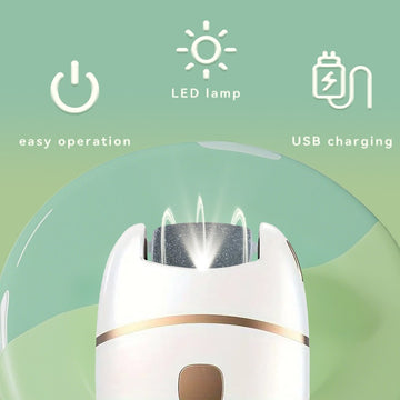 1 Lima Eléctrica para Pies/Removedor, 3 Cabezales de Repuesto, Exfoliador Automático Doméstico para Eliminar Callosidades Beige Claro, Cuidado y Mantenimiento de Pies y Uñas, Herramienta de Belleza para Pies Suaves, Dispositivo Portátil para Viajes. Afei