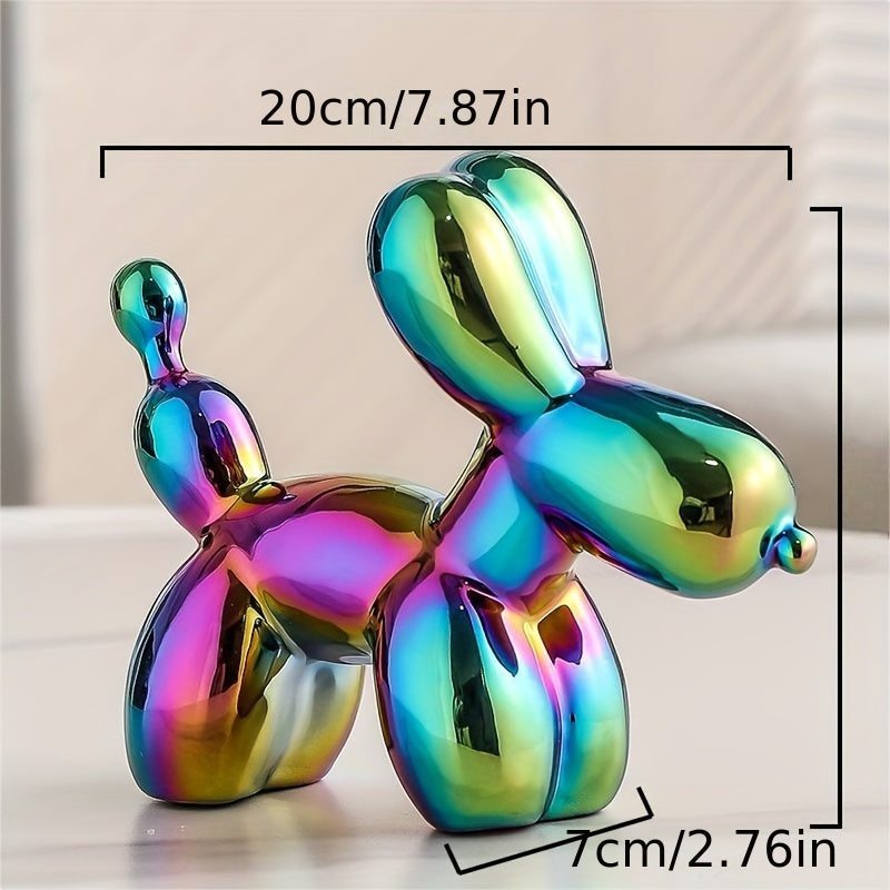 1pc Estatua De Perro Globo De Electrochapado, Estilo Nórdico Simple, Lujo Ligero, Perro Globo Creativo Electrochapado, Sala De Estar, Hogar, Mueble De TV, Mesa De Té Decorativa, Escritorio, Pequeña Decoración, Sentido De Alto Nivel