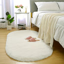 Alfombra ovalada de felpa suave para sala o habitación - Lujosa, liviana, antideslizante, lavable a máquina, decoración para el hogar en negro, blanco, rosa, morado, café, beige y gris - Ideal para espacios acogedores, decoración hogareña | Alfombra de f